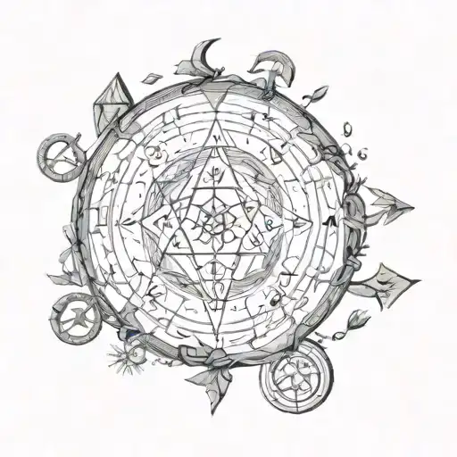 Runes And Alchemy Circle With Positive Undertones