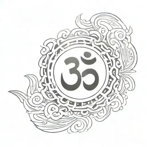 A Minimalist And Modern Interpretation Of The Om Symbol With Clean Lines And Negative Space