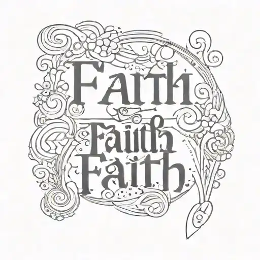 Faith Minimalist Text In One Line