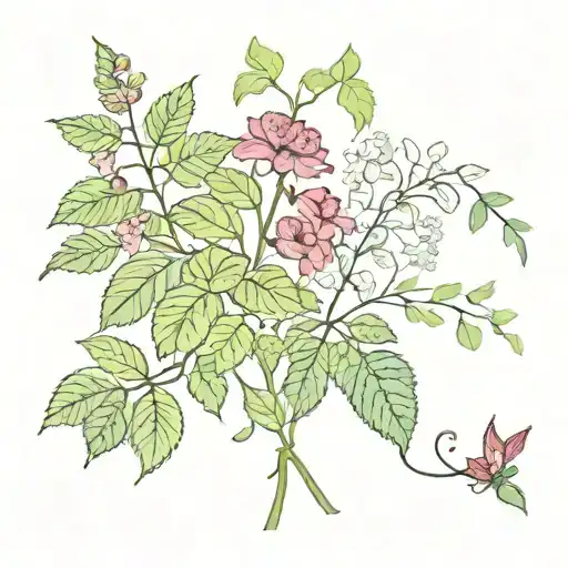 Poison Ivy And Poison Oak Vines With Carnation And Lily