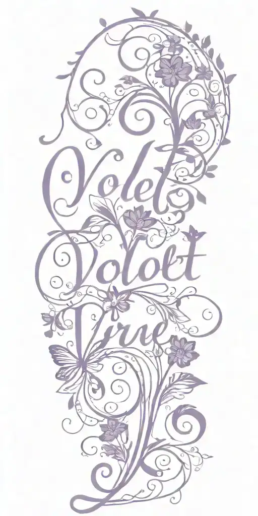 Violet Text Cursive