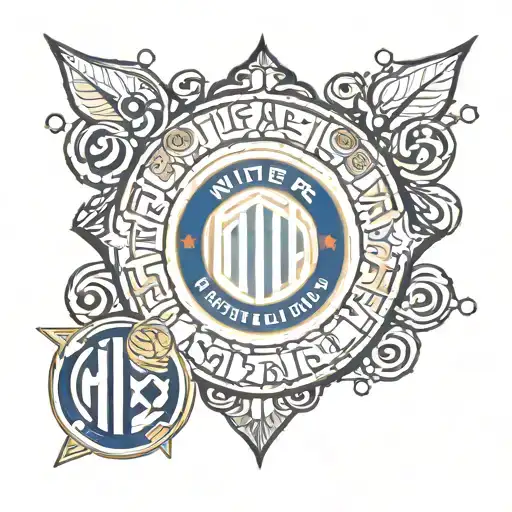 A Tattoo Design Incorporating Inter Milan And Ogc Nice Logos In A Creative Way