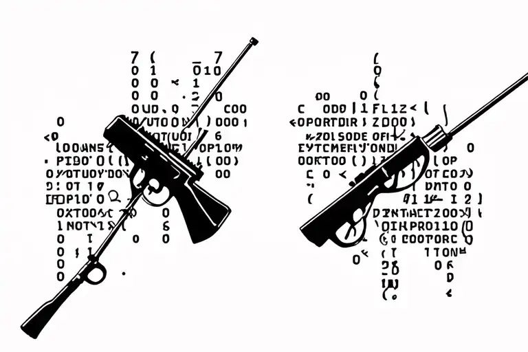 Spotify Song Code With A Shotgun On The Upper Side And A Fishing Rod On The Lower Side