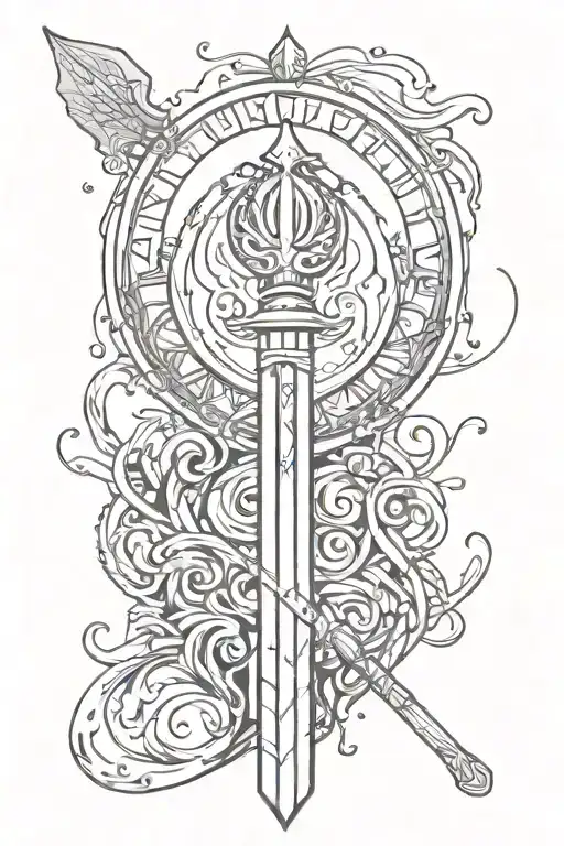 Oar With The Aquarius Sign Incorporated Representing