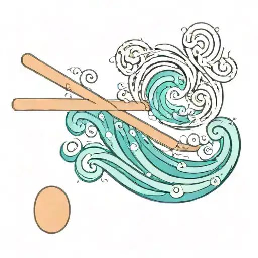 An Oar With The Aquarius Wave Sign Formed