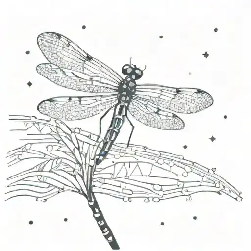 Dragonfly With Space Background