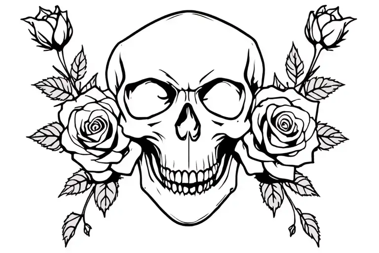 Skull With Roses