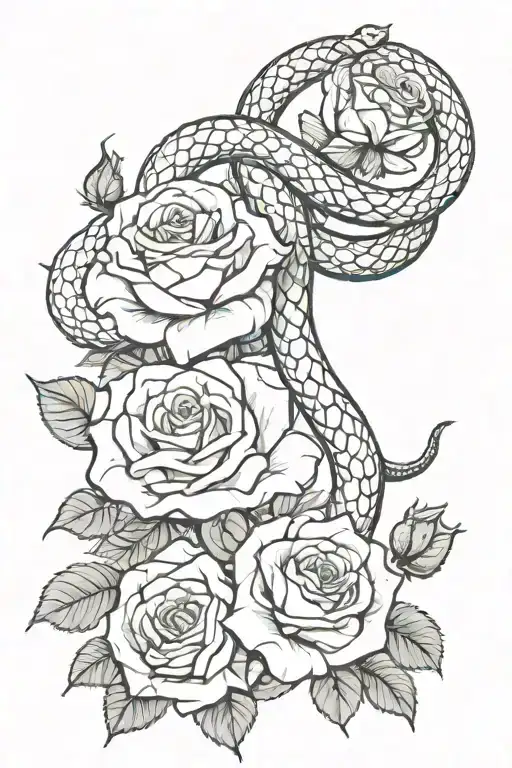 Biblical Snake And Roses