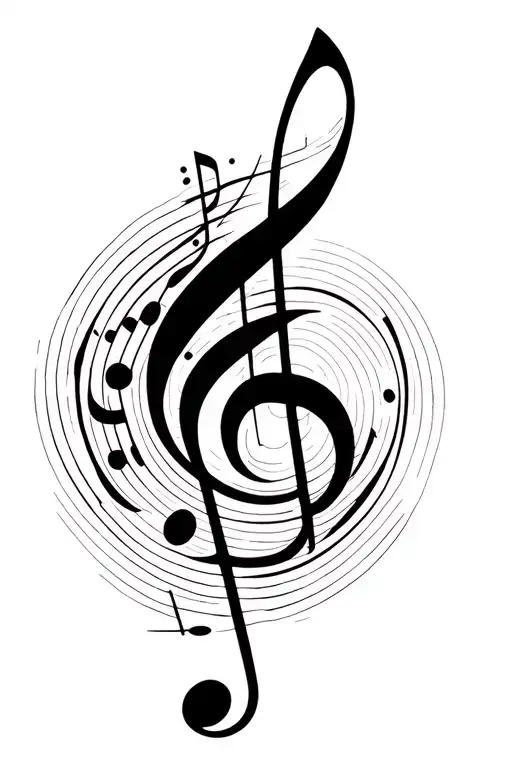 Metal Music Notes Flowing