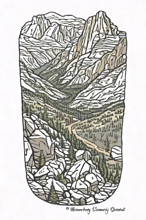 Mt Whitney Summit Beside Half Dome With Trail Going Through Forest