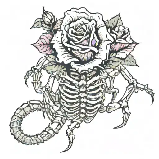 Skeleton Scorpion With A Rose