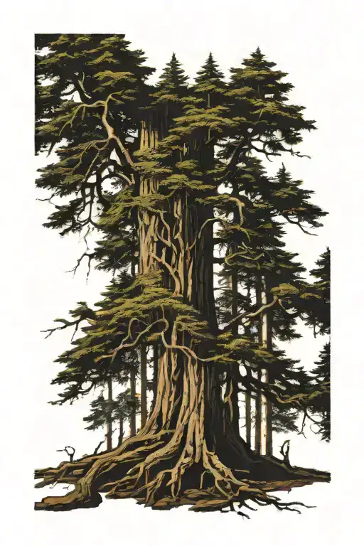 Redwood Forest With Roots