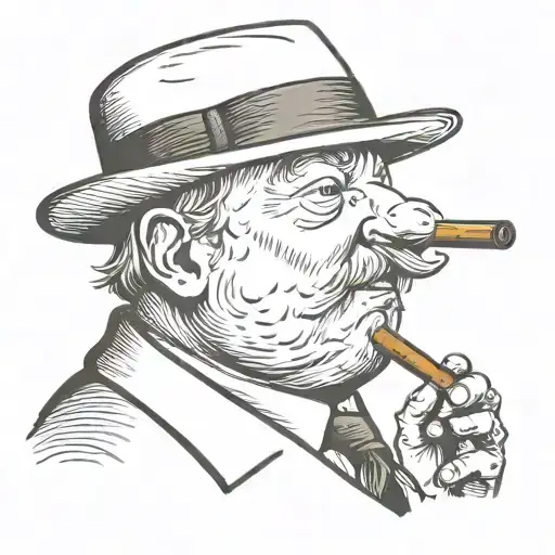 Dove Wearing A Trilby Hat Smoking A Big Cigar In A Uk Style