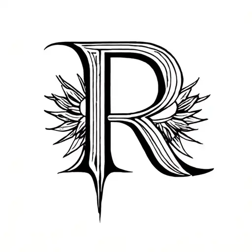 R Initial Heavenly Design Incorporating Elements