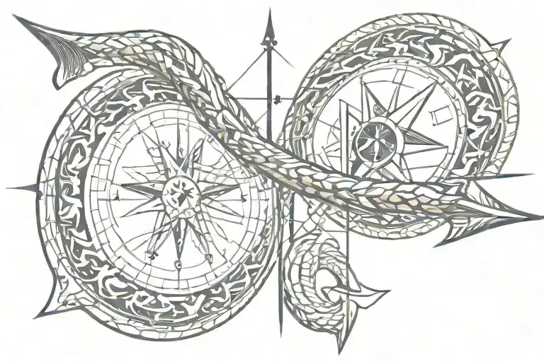 Compass Rose On An Arrow Like Cobra