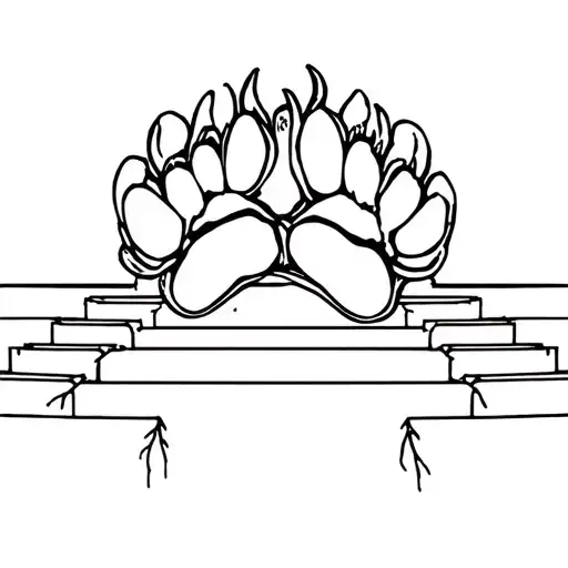 Buddlia Flower Intertwined Paw Print Surrounded Steps Rainbow Bridge