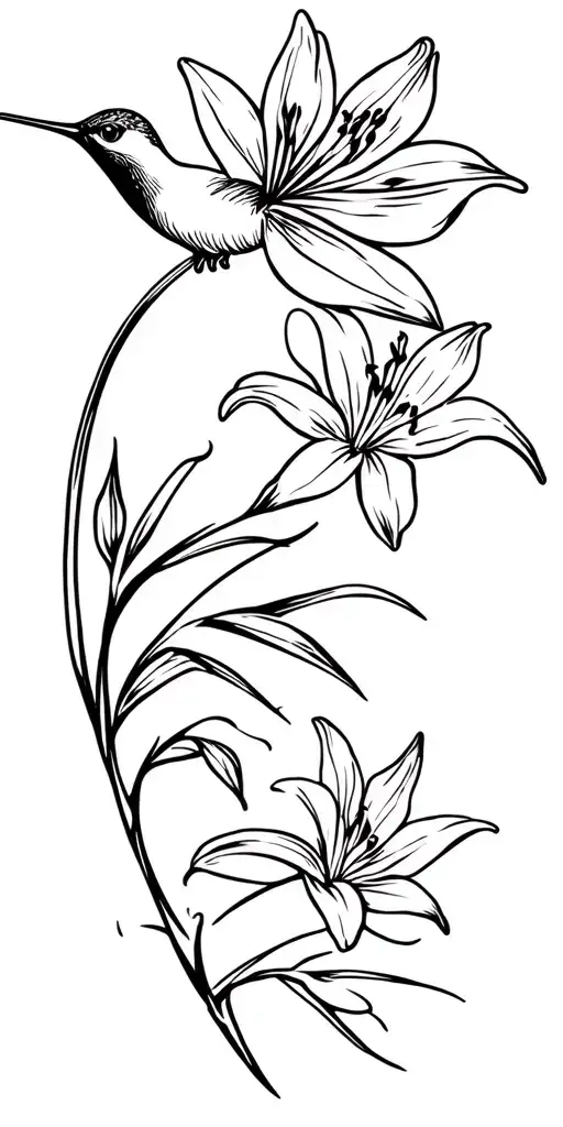 Hummingbird And Tigerlily