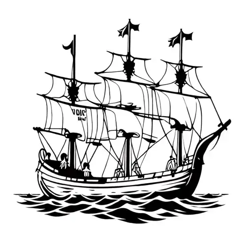 Viking Three Son Ship Sailing