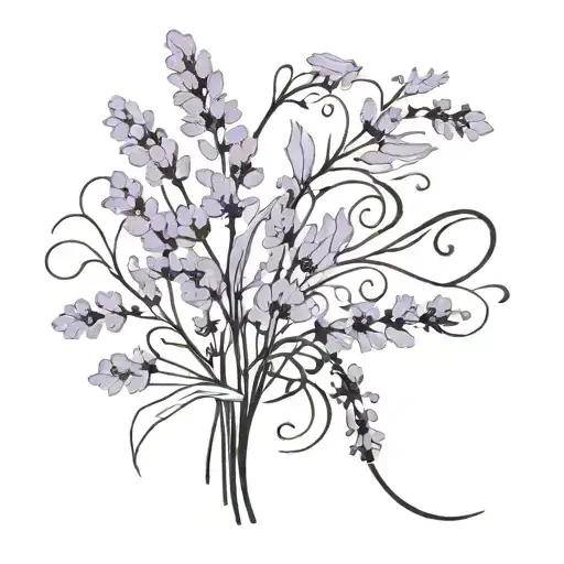 Lavender Black And White Colours Calligraphy Style