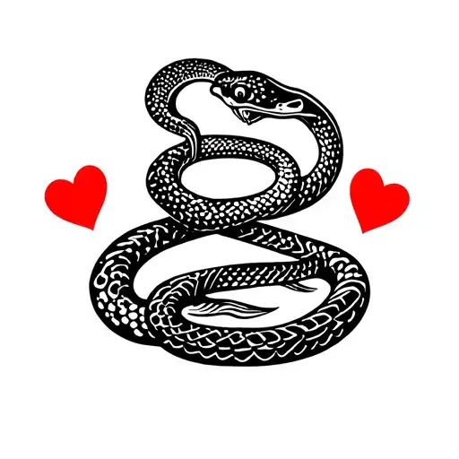 Snake With Hearts On The Body