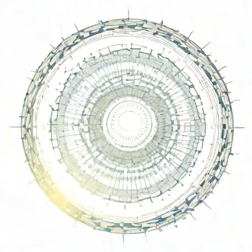 Sun With Concentric Circles Radiating From Center
