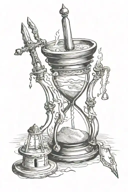 Hourglass Pierced By A Dagger