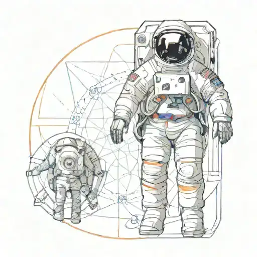 Astronaut Combined Whit Vitruvian Man