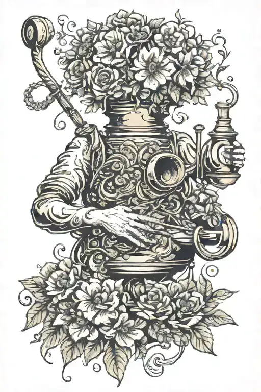 Bong Holding Flowers
