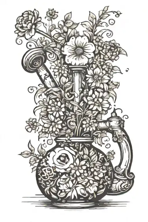 Bong With Flowers Coming Out Of It