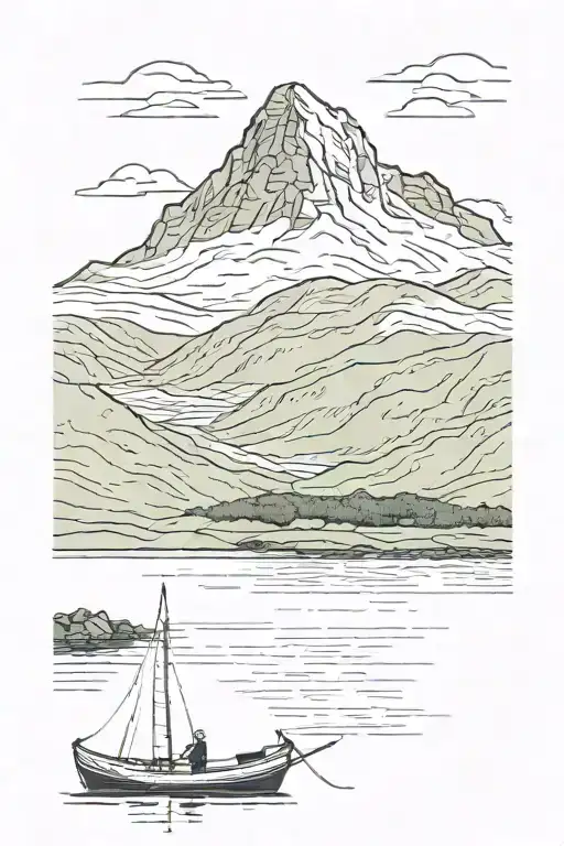 Boat And Irish Mountains