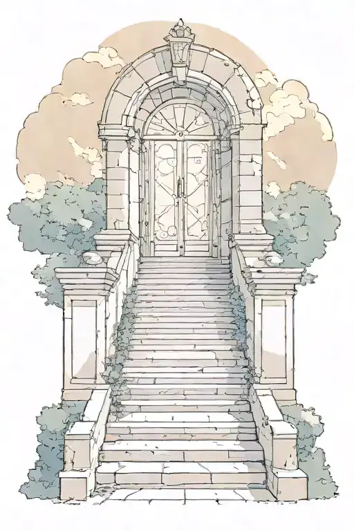 Heaven Scene With Light Gate And Steps