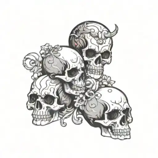 Red And Black Skulls