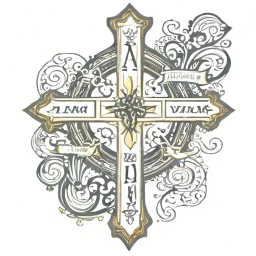 Inspirational Quote 'I Am Who I Am' Intertwined With A Cross Design