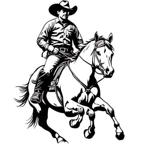 Cowboy Riding A Horse