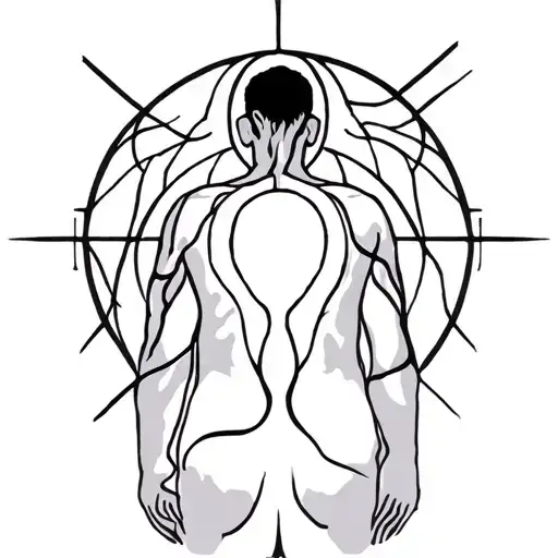 Spiritual And Meaningful Lines On The Mens Back
