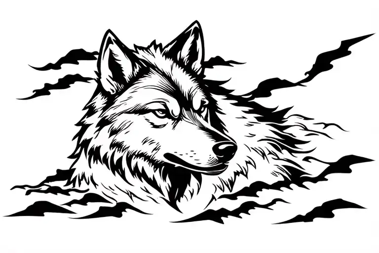 Japan Style With Wolf