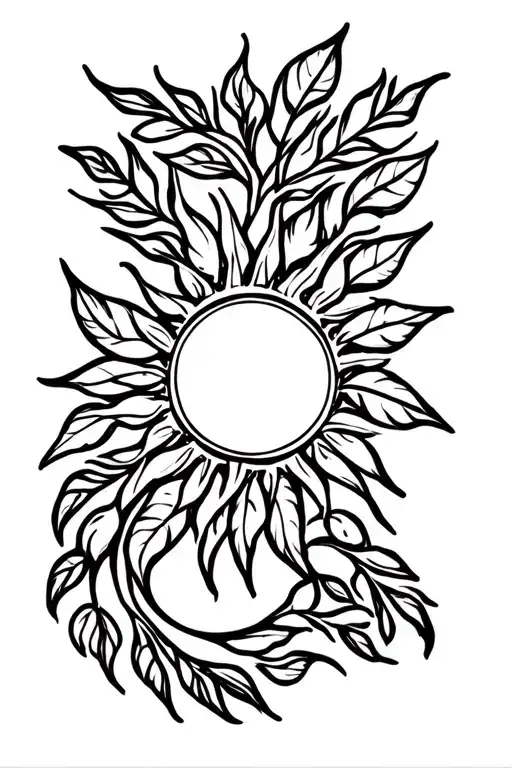 Sun And Leaves Intertwined