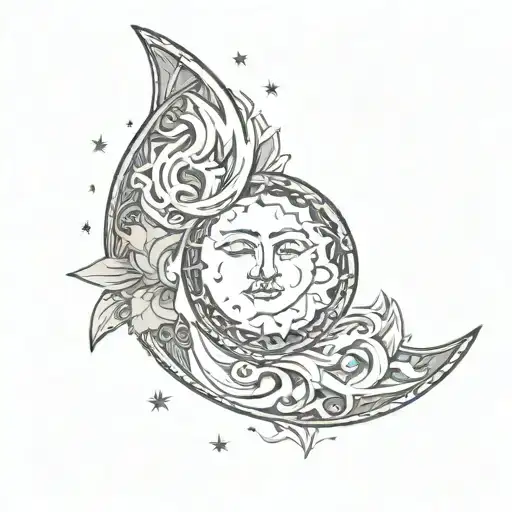 Sun And Moon Merging Together