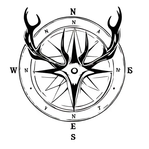 Compass And Stag Head