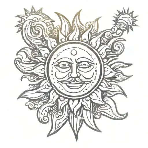 Cummpuse Sysmbol With A Sun Rising