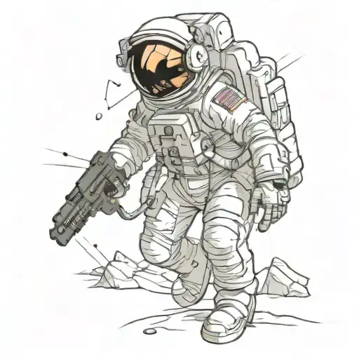 Astronaut Playing Counter Strike In Space