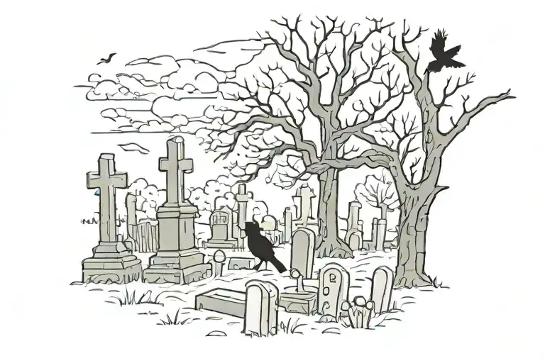 Cemetery And Crow