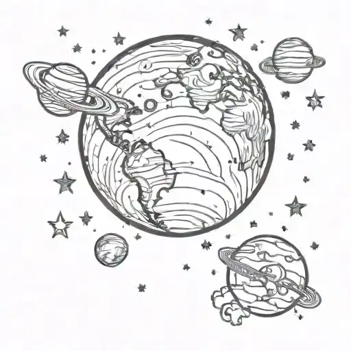 Sky And Stars And Planet