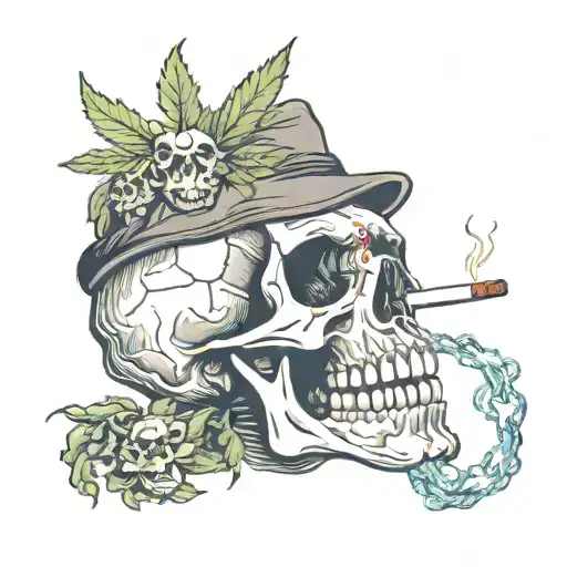 Skull Smoking Weed