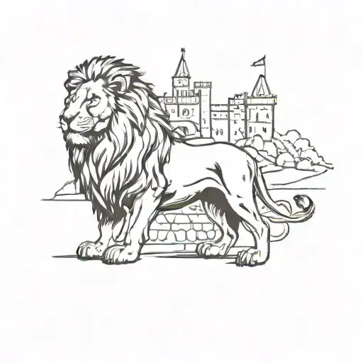 Lion With Castle