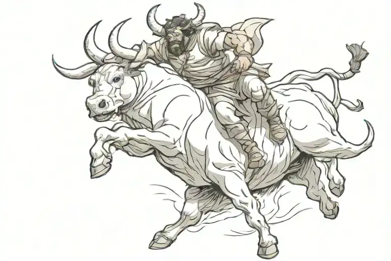 Knigth Riding A Angry Bull