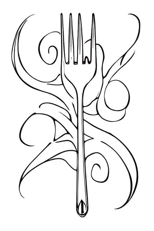 Simple 4 Prong Fork Outline