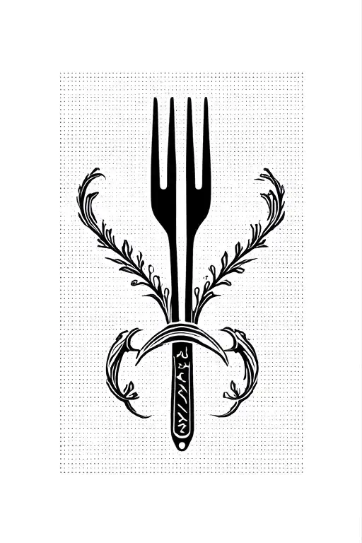 Simple 4 Prong Fork Outline