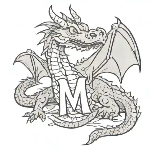 A Dragon Swallowed The Letters M & J