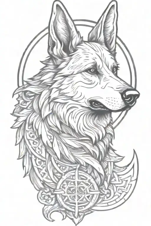 German Shepherd Norse Valkyrie Symbol